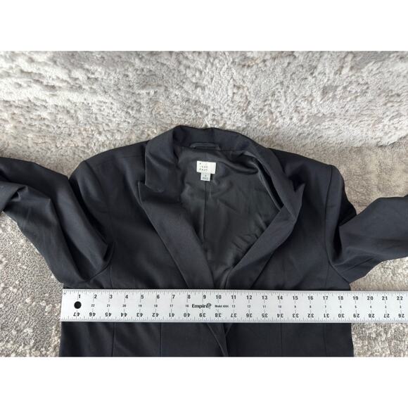 A New Day Size S Career Notched Blazer Jacket Lined Long Sleeve Black - Picture 4 of 7